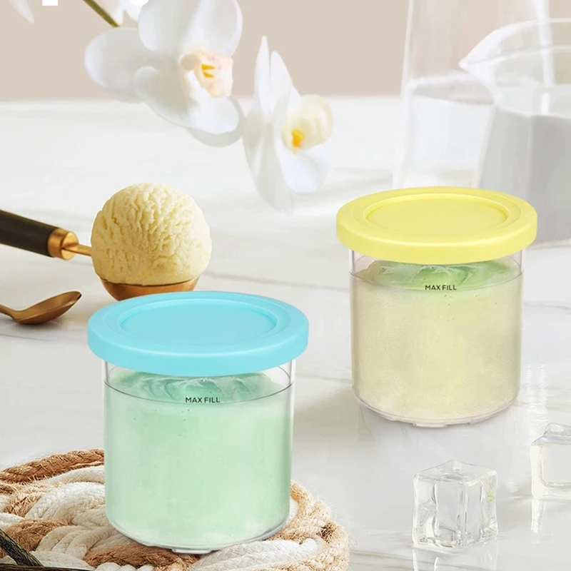 NEW Cream Containers with Lids Ice Cream Pints Cup Storage Jars