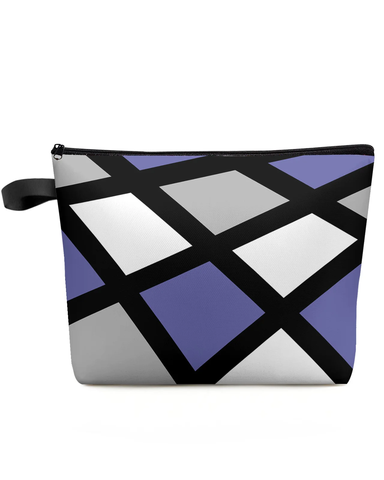

Purple Black Gray Geometric Square Makeup Bag Pouch Travel Essentials Women Cosmetic Bags Toilet Organizer Storage Pencil Case