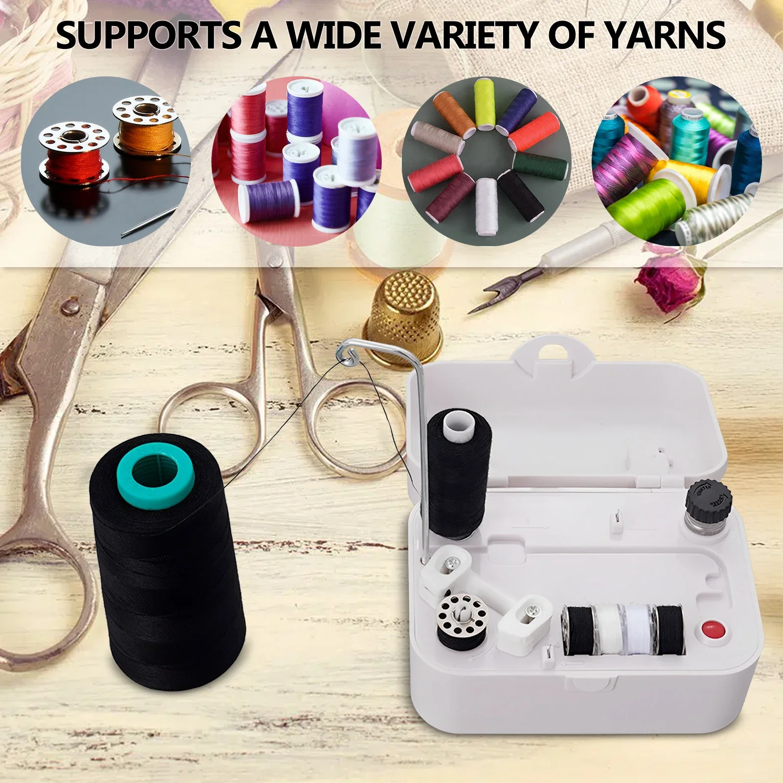 Electric Bobbin Winder Portable Bobbin Winder with Handle Automatic Bobbin Winder Machine Sewing Winding Tool