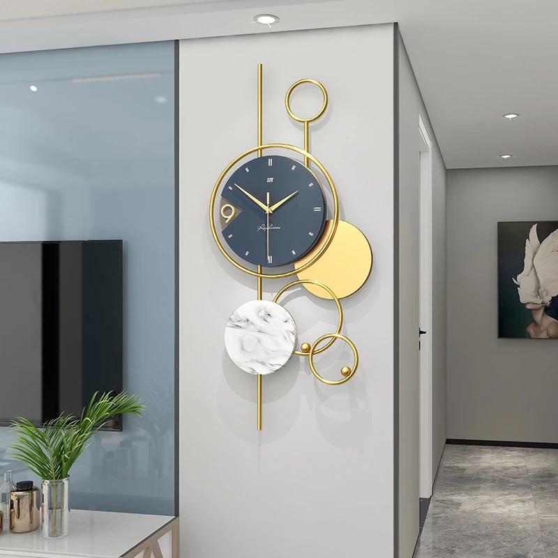 best wall clock Wall Clock Simplicity Modern Home Living Room Hang on The Wall Art Deco Fashion Creativity Metal Mute Living Room Ornaments wall clock for bedroom