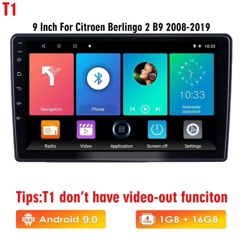 For Citroen Berlingo 2 B9 Peugeot Partner 2008-2018 Car Radio Multimedia  Player Android Carplay WIFI GPS Navigation Touch Screen