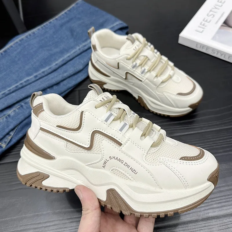 

Women's Shoes Spring Autumn Sports Sneakers Shoes 2023 New Casual Vulcanize Shoes Thick Bottom Lace Up Snekaer Tenis De Mujer