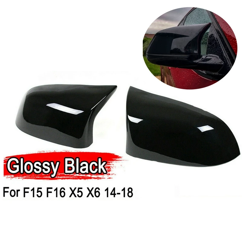 

For-Bmw X3 E83 X4 F26 F15 X5 F16 X6 2014-2018 Glossy Black Side Mirror Cover Rearview Mirrors Cap Replacement M Style