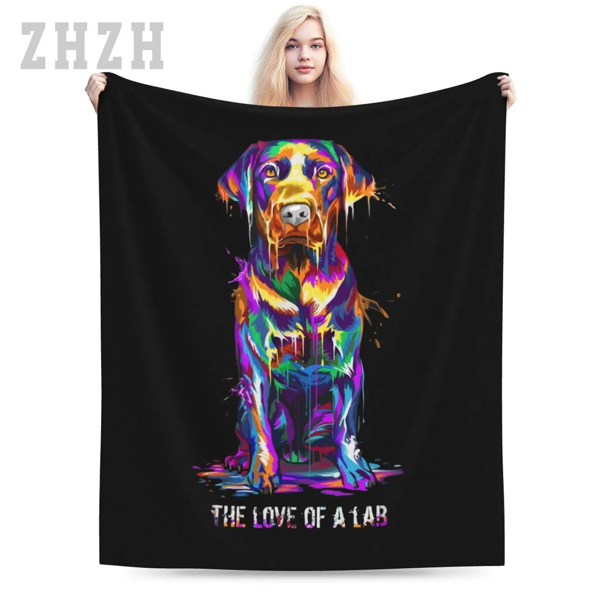 

Blanket The Love Of Labrador Retriever Dogs Flannel Multifunction Camping Sofa Cover Keep Warm