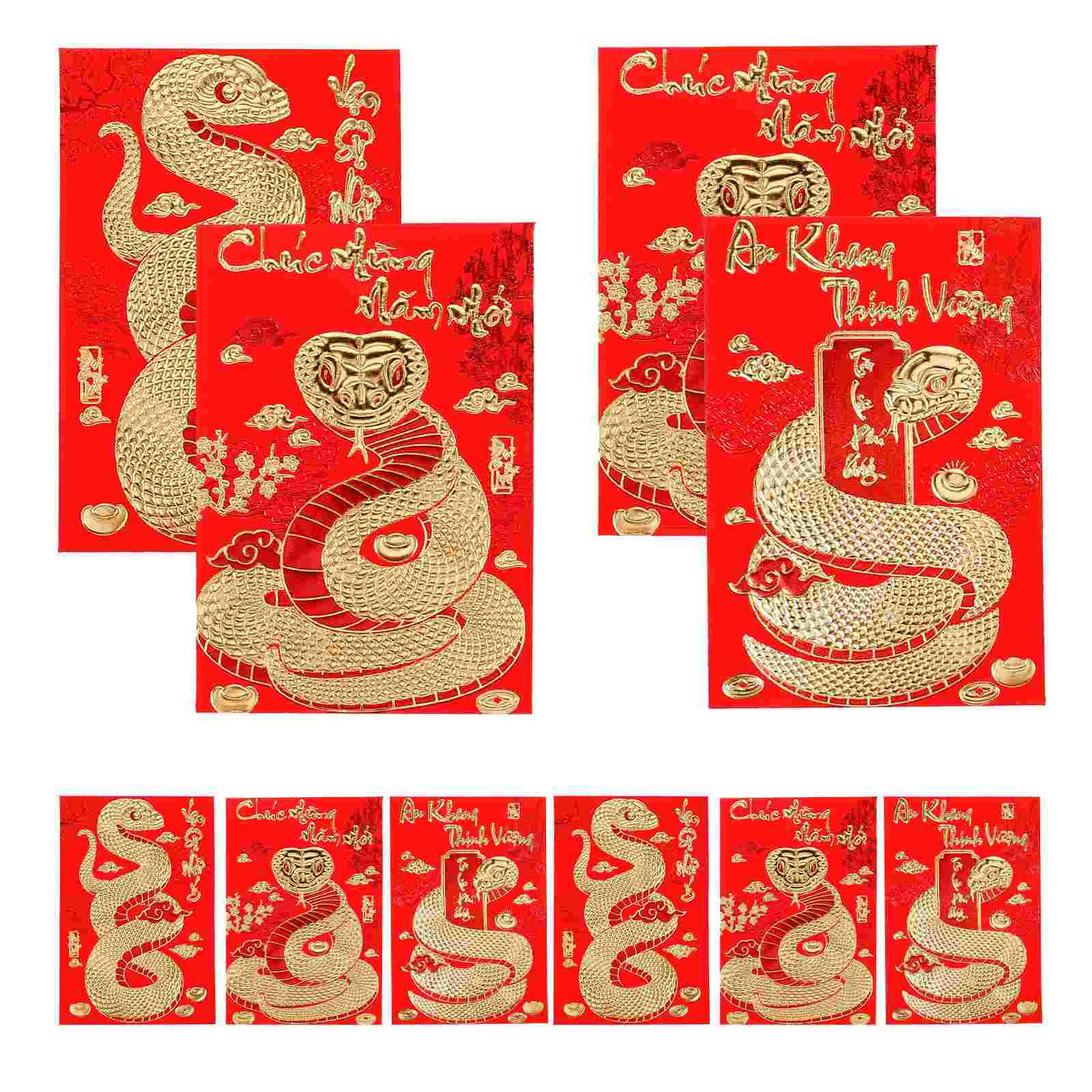 Mailing Envelopes Gift Card Envelopes 18 Pcs Short Year of The Snake Spring Festival Chinese Money Paper Fengshui Hongbao Pockets