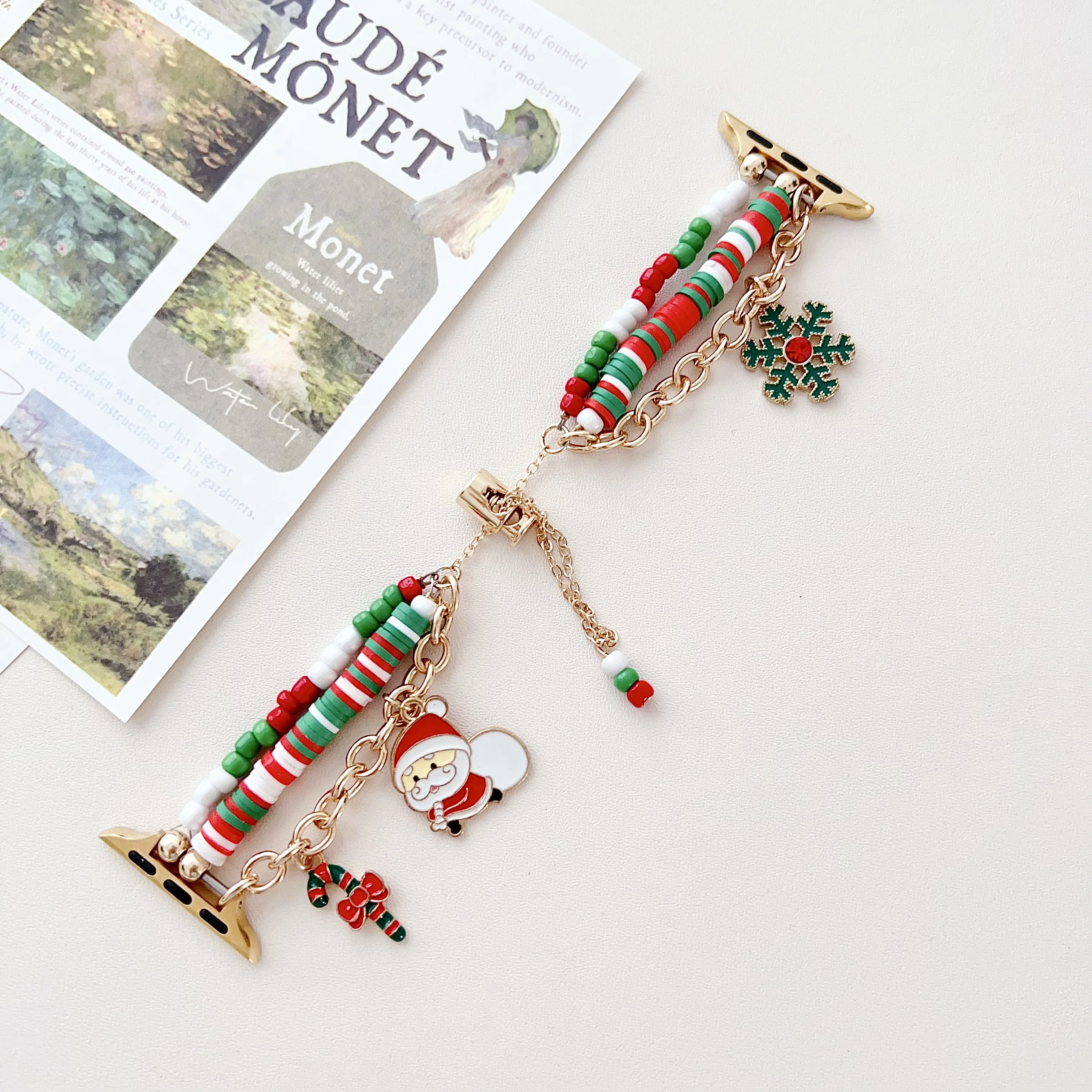 Festive Stainless Steel Holiday Watch Bracelet