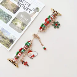 Festive Stainless Steel Holiday Watch Bracelet - 42mm 44mm 45mm 49mm (Father Christmas)