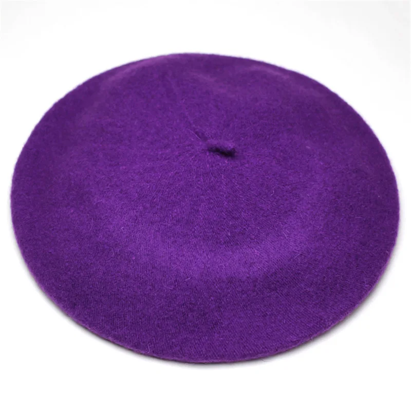 New Fashion  Solid Color Warm Wool Winter thin wool Women Girl Beret French Artist Beanie Hat  Cap For Female CL0053 6