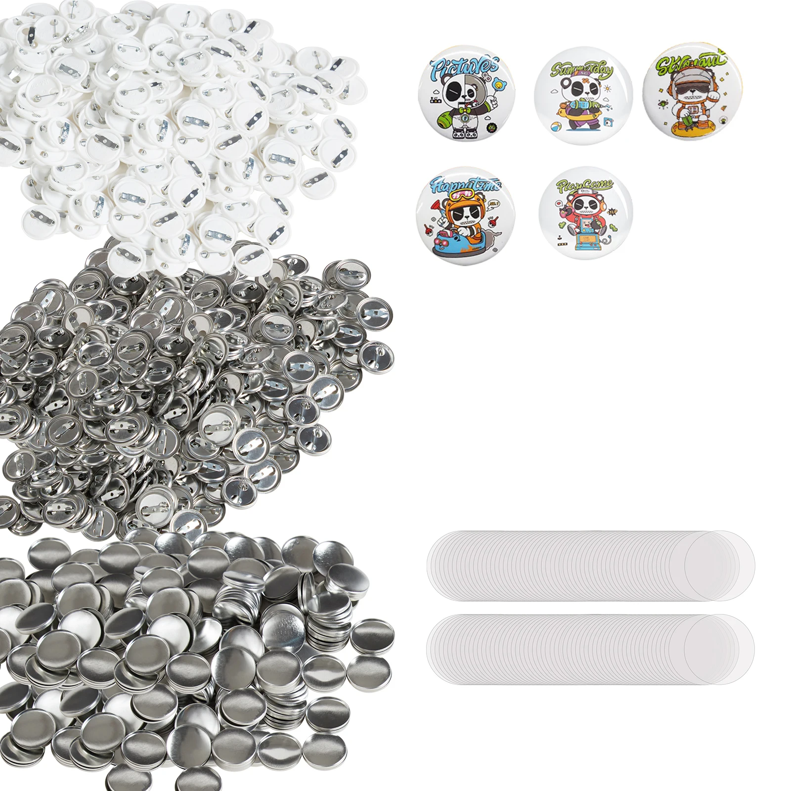 Badge Parts 500 Sets Pin Back Button 25/32/58mm DIY