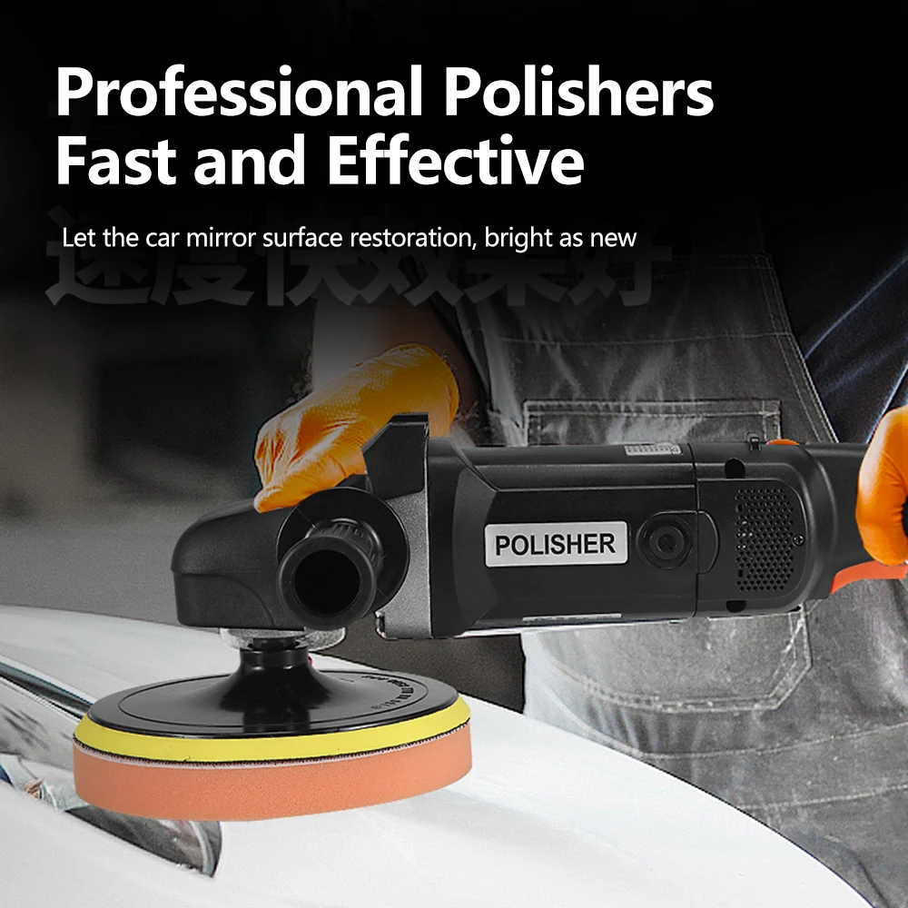 1400W 7 Inch/6 Inch Buffer Polisher Rotary Buffer Polisher Waxer 8 Variable Speed 600-3600 RPM Detachable Handle for Car Boat 4