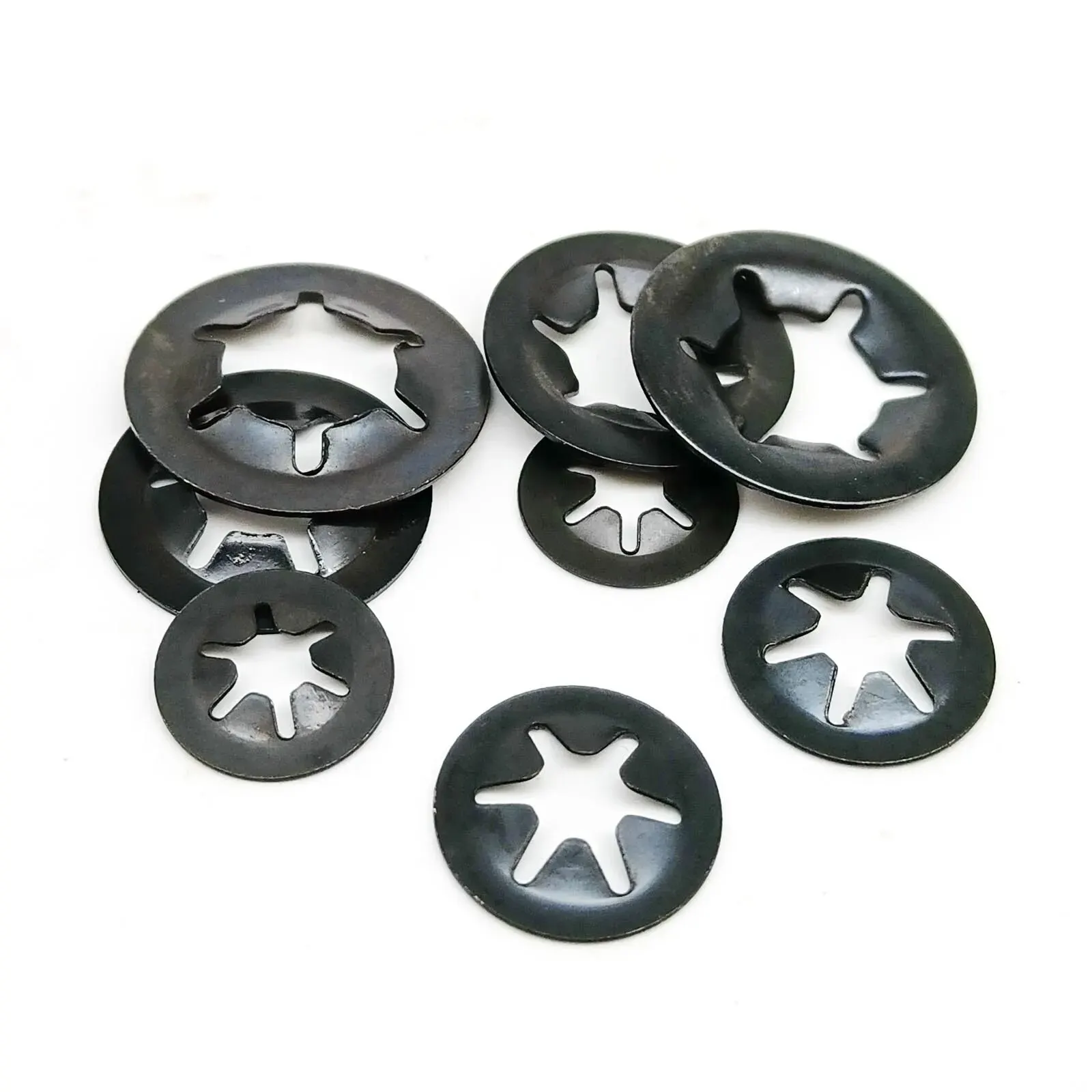M2.5-M10 External Circlip Self-Locking Retaining Clip Push On Shaft Bearing Snap Ring Washer Kit Set Black 65mn Steel 350pcs/box retaining clip set