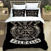 Viking Duvet Cover King Scandinavian Folklore Motifs Bedding Set Microfiber Northern Germanic Culture Mjollnir Comforter Cover 1