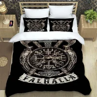 Viking Duvet Cover King Scandinavian Folklore Motifs Bedding Set Microfiber Northern Germanic Culture Mjollnir Comforter Cover 1
