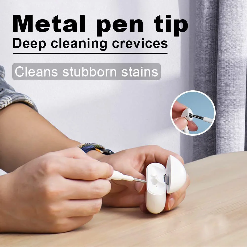 3-in-1 Earphone Cleaner Kit Earbuds Cleaning Kit Multi-Function Cleaning Pen With Soft Brush Flocking Sponge cleaning tool earbuds cleaning pen earphone cleaner kit
