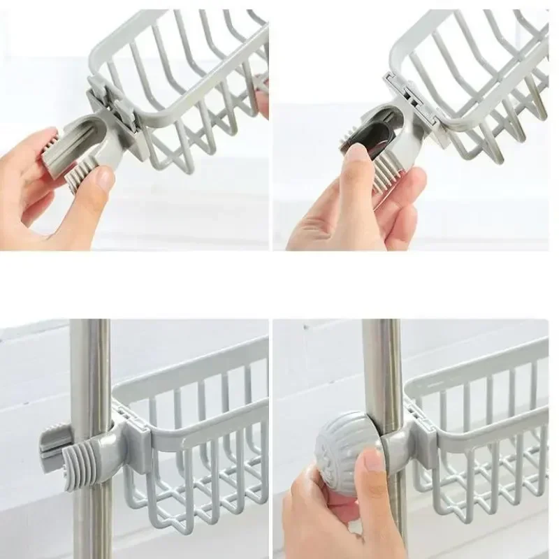 Kitchen Sink Faucet Shelf Bathroom Shelf Soap Sponge Drain Cloth Rag Storage Rack Sink Organizer Drainer Basket Soap Dish Holder