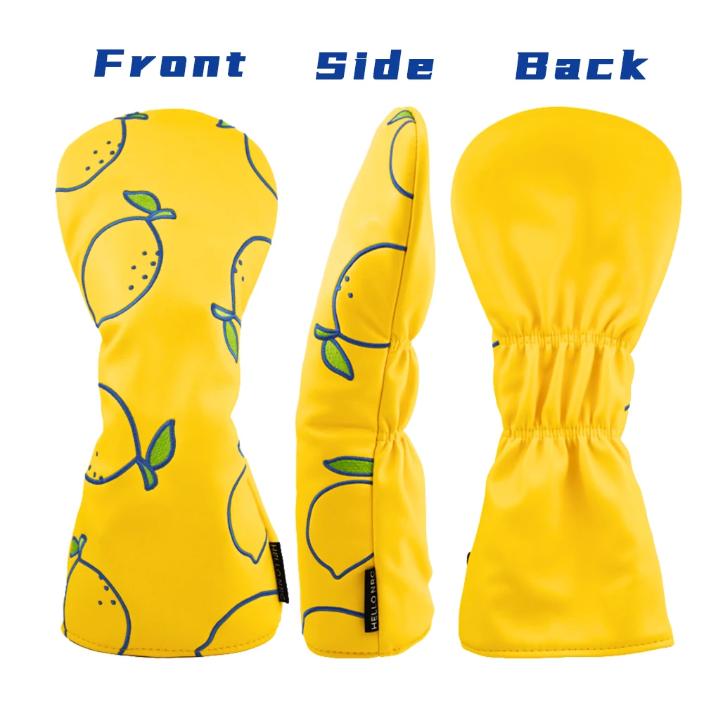 Golf Headcovers Fruit Pattern PU Leather Protector Set For Driver Fairway Hybrid Waterproof Club Head Covers Golf Supplies
