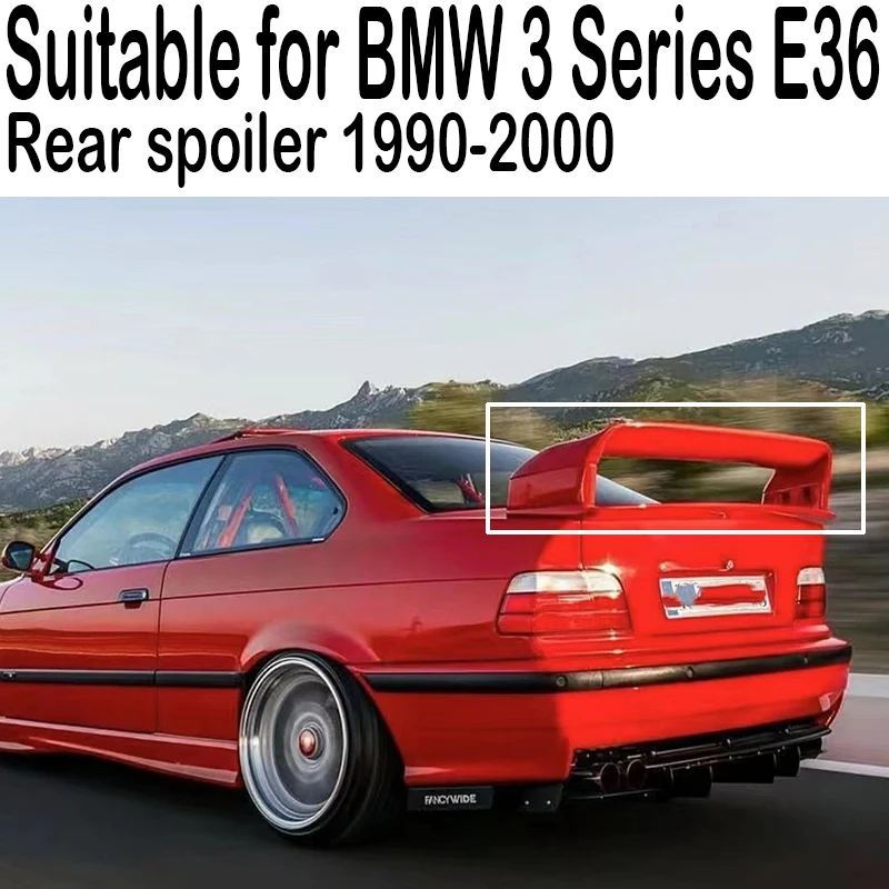 Per Bmw E36 1990-2000 Car Rear Trunk Coperchio Lip Body Kit Spoiler Wings M3 Gt Sedan Black Carbon Tuning Outdoor