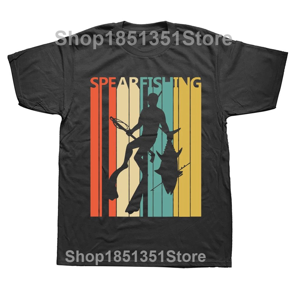 Lustiges Speerfischen-T-Shirt im Vintage-Stil, Speerfischer, Freifreier, Baumwolle, Streetwear, kurzärmelig, Geburtstagsgeschenke, T-Shirt – Detail 3