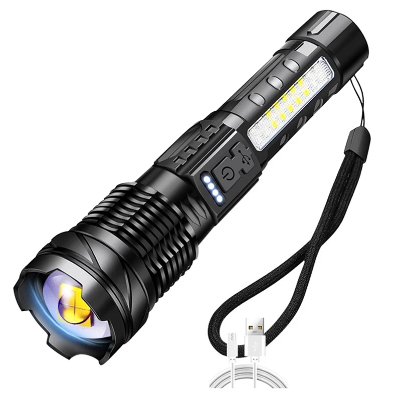 

Высокопрочный фонарик, USB Тип-C, зарядка, фонарик, наружное освещение, масштабируемый портативный телефон, яркий свет