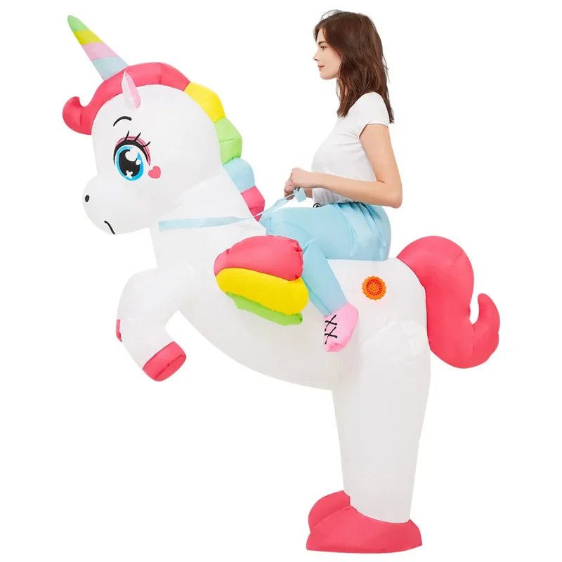 

Kids Adult Unicorn Inflatable Costumes Halloween Anime Cosplay Costume Purim Party Role Play Disfraz Animal Funny Dress Suits