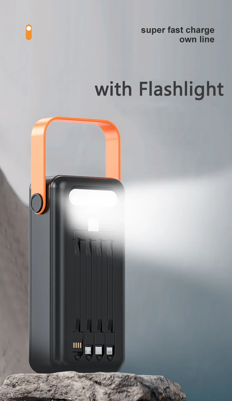 Solar Powerbank Mit Integrierten Kabeln Und Schnellladefunktion_voghion.com