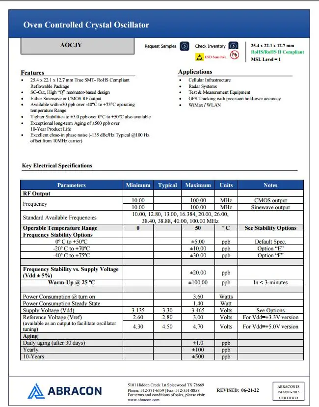Рисунок 3 - AOCJY-100.000MHz-SW SNWV 3