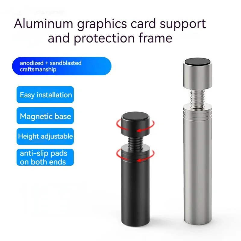 Premium Graphics Card Holder - Vertical Telescopic Rotating Stand with Magnetic Aluminum Alloy Support