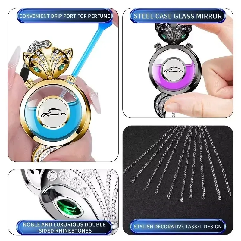 Luxury Car Perfume Pendant Air Freshener - Metal Lace Hanging Diffuser