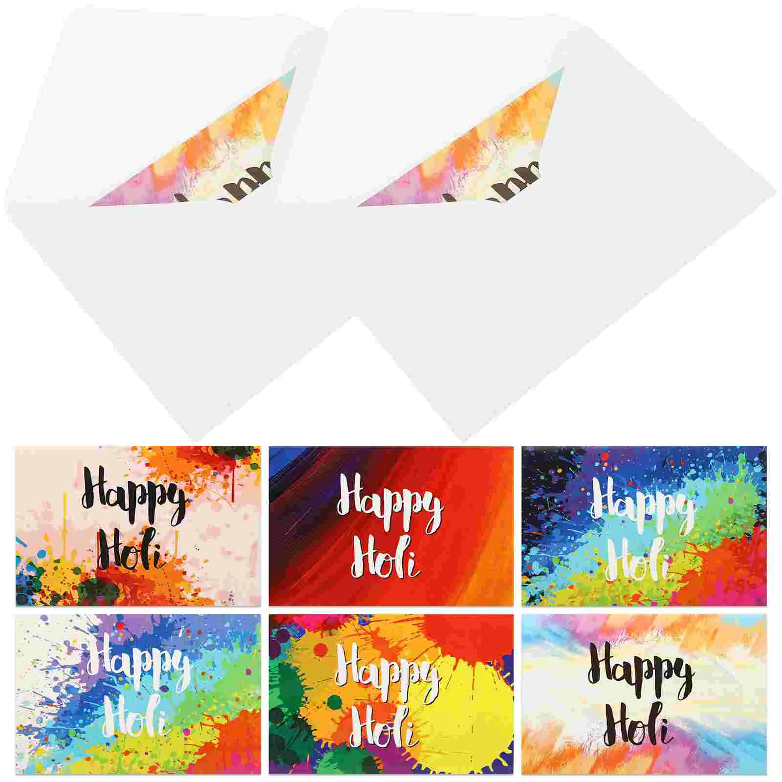 

2 sets of Party Greeting Cards Festival Holi Greeting Cards Celebration Greeting Cards