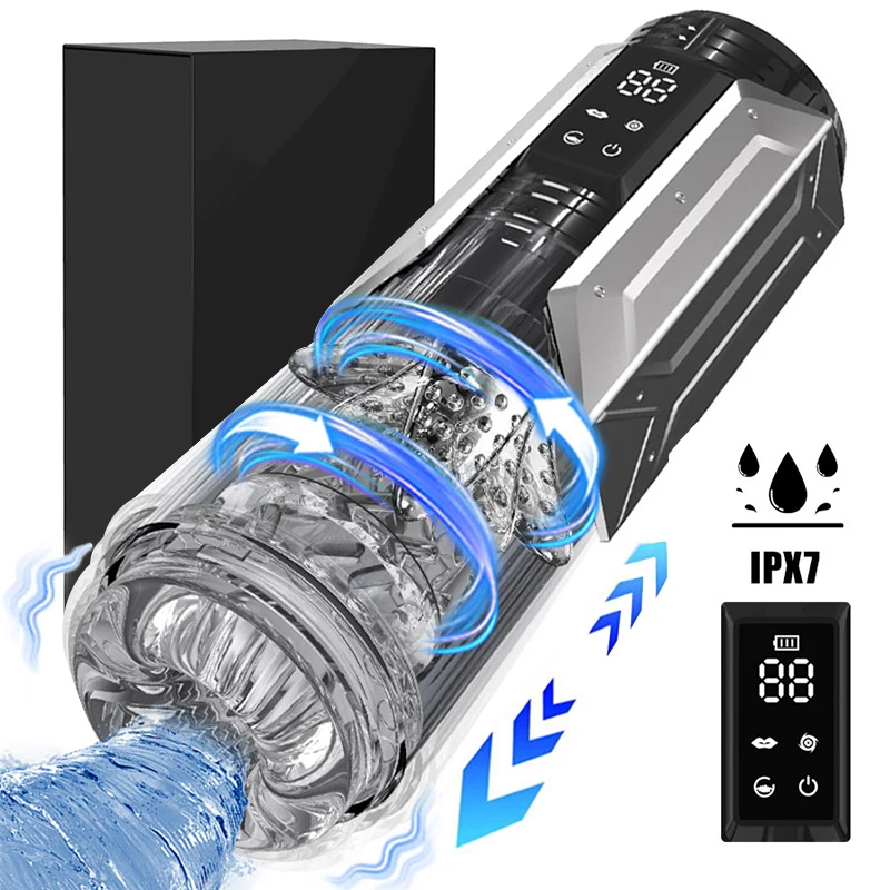 מסטורבטור זכרי אוטומטי משאבת פין סופגת רטט דחיפה סובבת 100% עמידה במים צעצוע מין למבוגרים Stroker עבור גברים