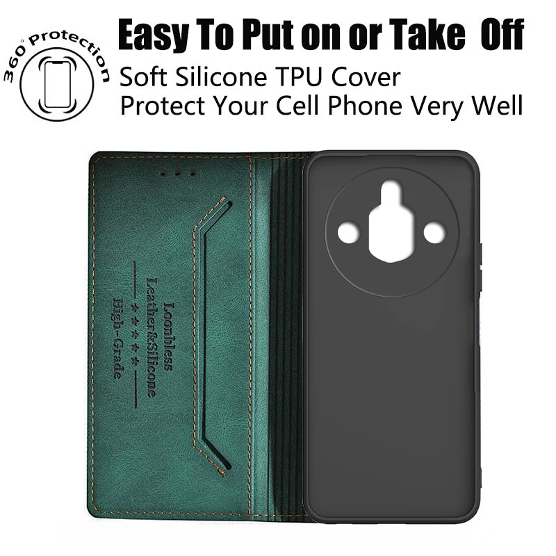 Leather Wallet Flip Case for ZTE Nubia Focus Pro 5G