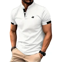 Polo Hombre Mock Neck Manga Corta para Golf, Negocios y Casual | Camiseta Verano Elegante Novedad