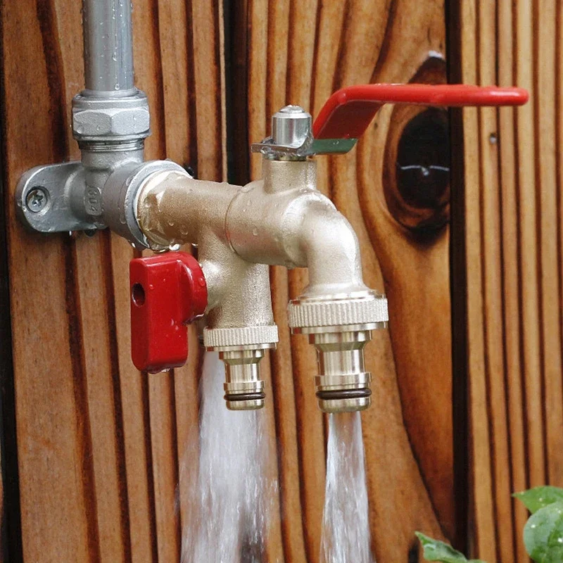 VOXTRADE IBC - Set di collegamento del serbatoio per 2-6 serbatoi d'acqua da 40 mm con rubinetto antigelo da 1 (argento