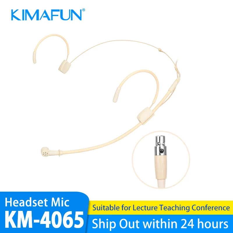 

KIMAFUN Mini Head Wearing Wired Headset Microphone Condenser Mic for Shure Sennheiser AKG Samson Beltpack Transmitter Systems