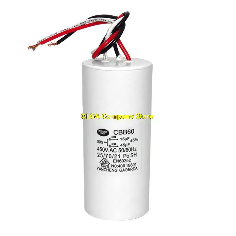 Condensatore di avviamento CBB60 450v 3uf 50/60HZ,condensatore di