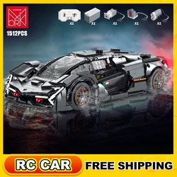 Blocs de construction de voiture de course Rc télécommandée, 1512 pièces, haute technologie Racer, véhicules de Sport célèbres, modèle Moc briques, jouets Diy pour garçons 