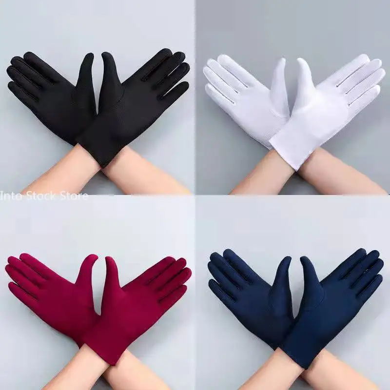 Autumn Summer Thin Ice Silk Gloves Spring Cycling Driving Black White Gloves Training Sun Protection Handschuhe cycling gloves,sunscreen gloves,sports gloves