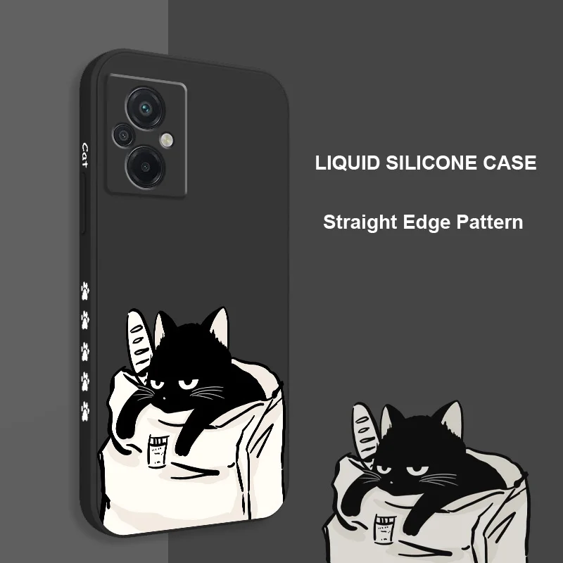 Whimsical Bread Cat Silicone Phone Case Cover
