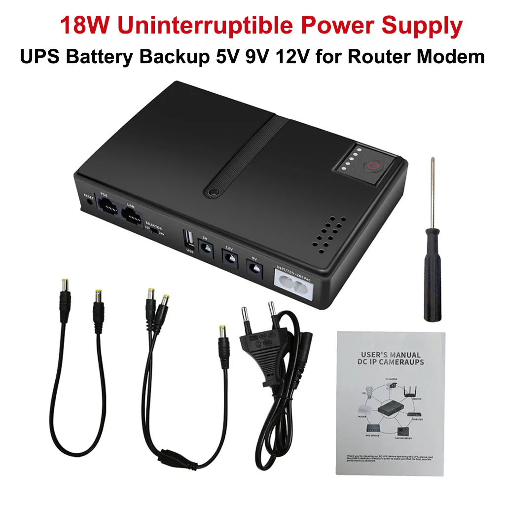 Compact Uninterruptible Power Supply with Built-in Adapter