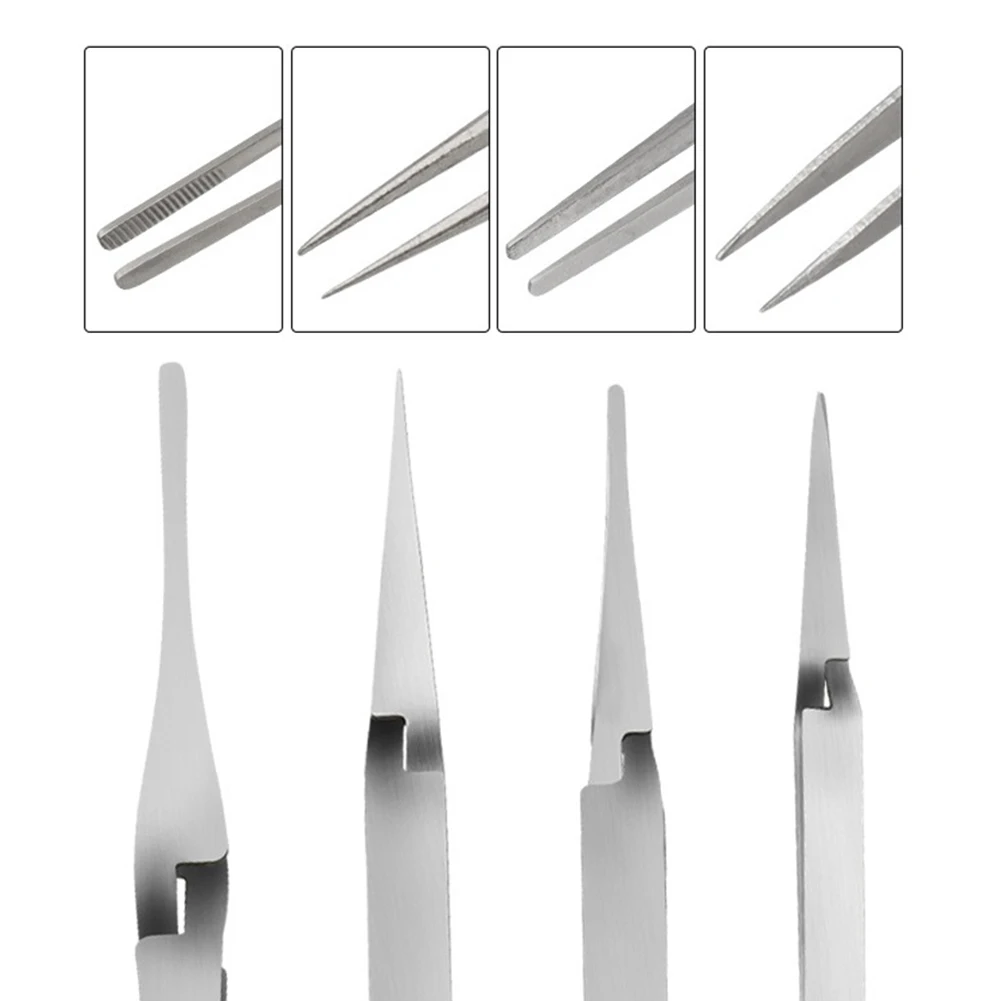 1pc Edelstahl Pinzette Reverse Feste Selbst-Locking Inverse Pinzette Schmuck Machen Werkzeug Für Elektronische Komponente Reparatur Werkzeug – Detail 2