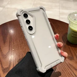 Heavy Duty Dual Layer Transparent Luxury Phone Case Cover - Samsung A54 (Gray)