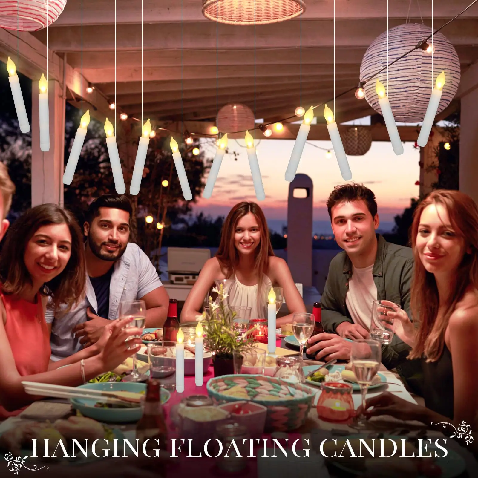 12/48/72 Floating Candle with Magic Wand Flying Candles Burning Candles Led candles Taper Candles for Christmas/Party/Wedding