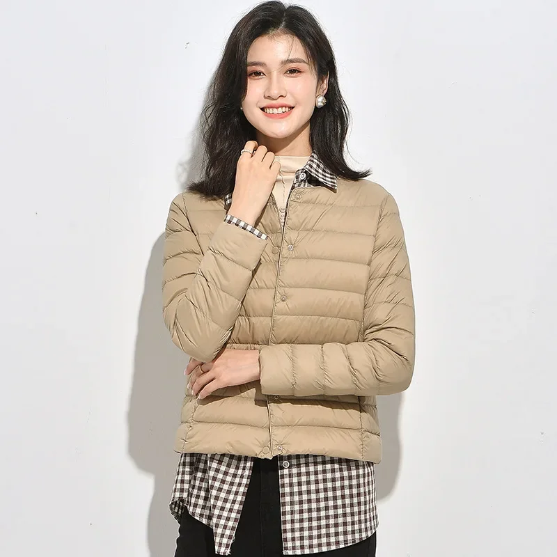 thumbnail image 1 of Chaqueta de plumón ligera para mujer, chaqueta de diseño corto cálida para otoño e invierno, 1 of 5