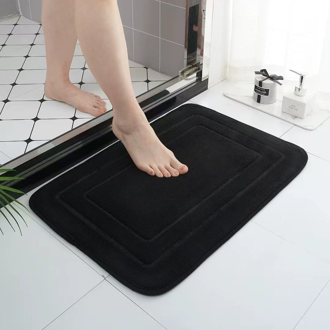 Luxurious Quick-Dry Anti-Slip Flannel Bathroom Mat