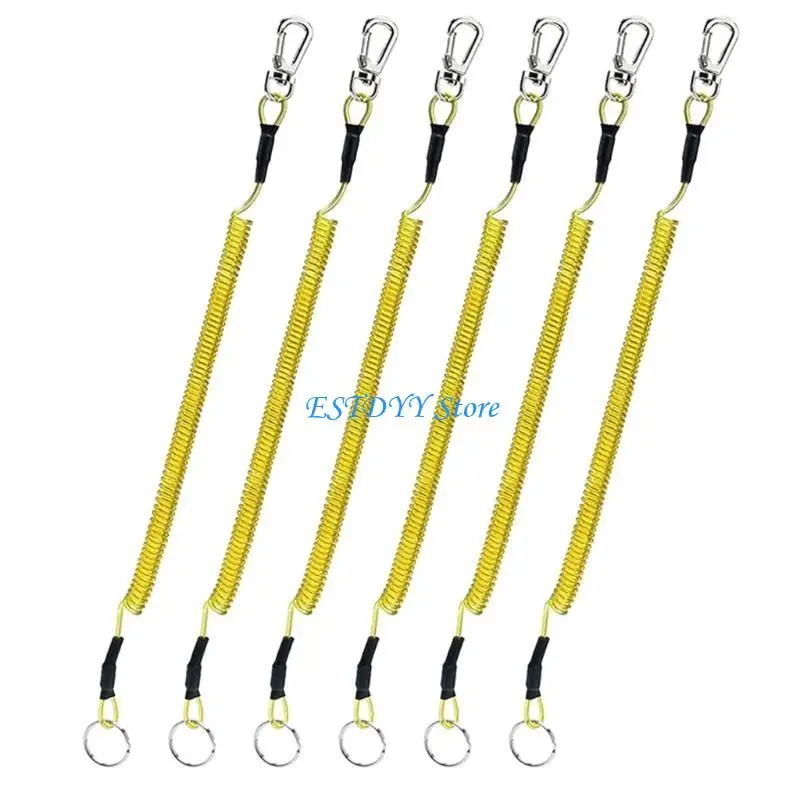 G6DE 6 Pcs 개폐식 와이어 낚시 도구 끈 낚시 코일 끈 보트 밧줄