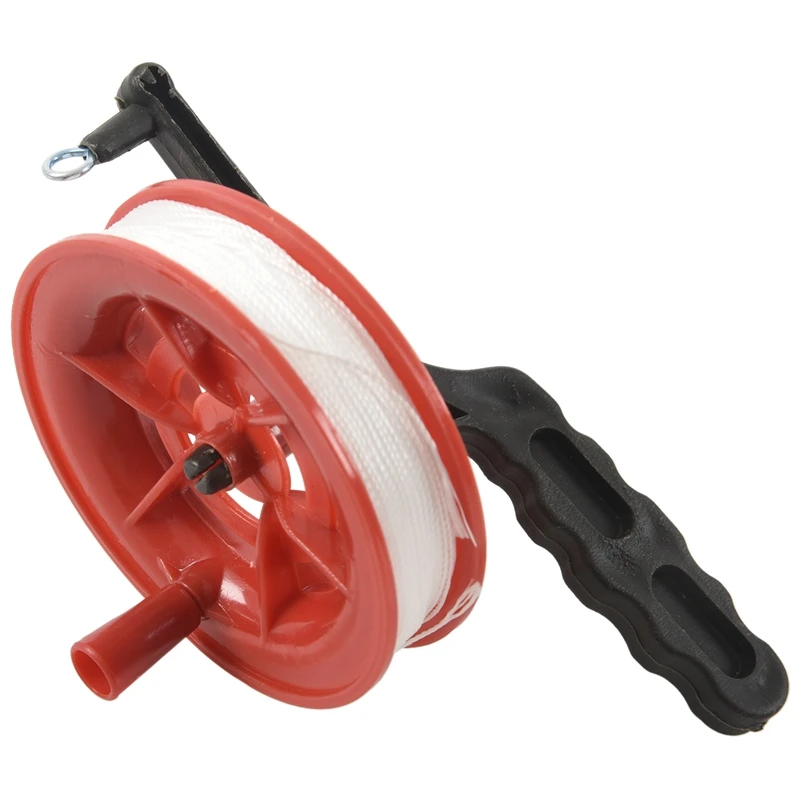 100M Twisted String Line Outdoor Kite Tool Ballbearing Plastic Red Wheel Kite Reel Winder 2