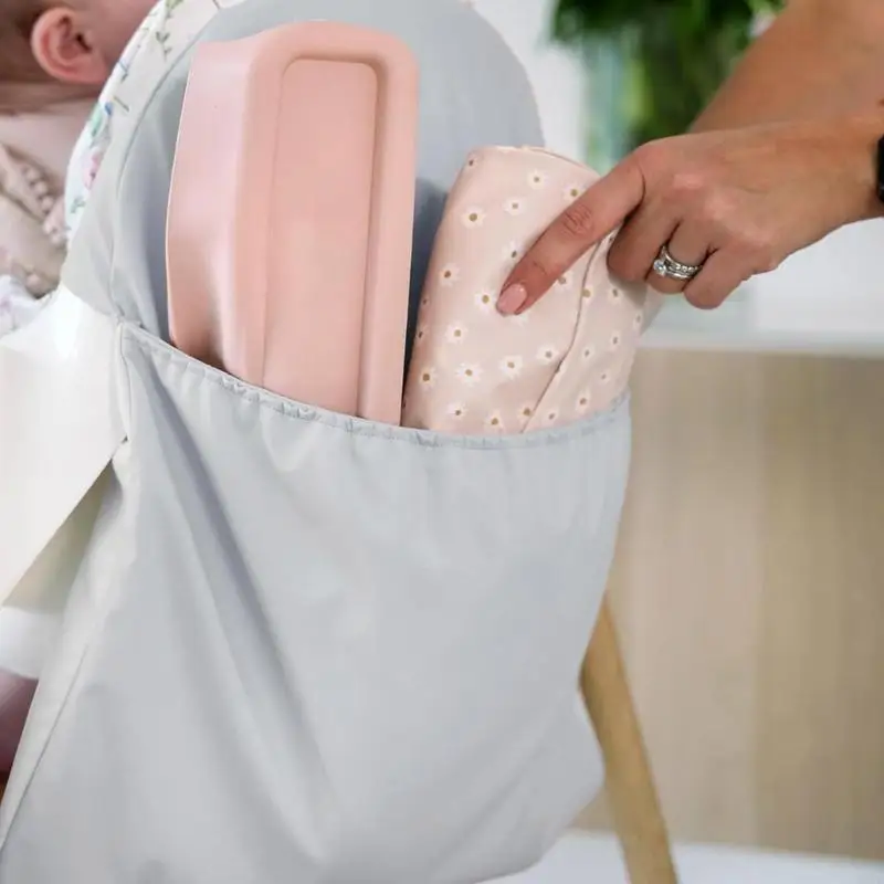 Baby Highchair Handy Pocket Pouch Waterproof Washable PU Leather Children Dinning Chair Backrest Storage Bag