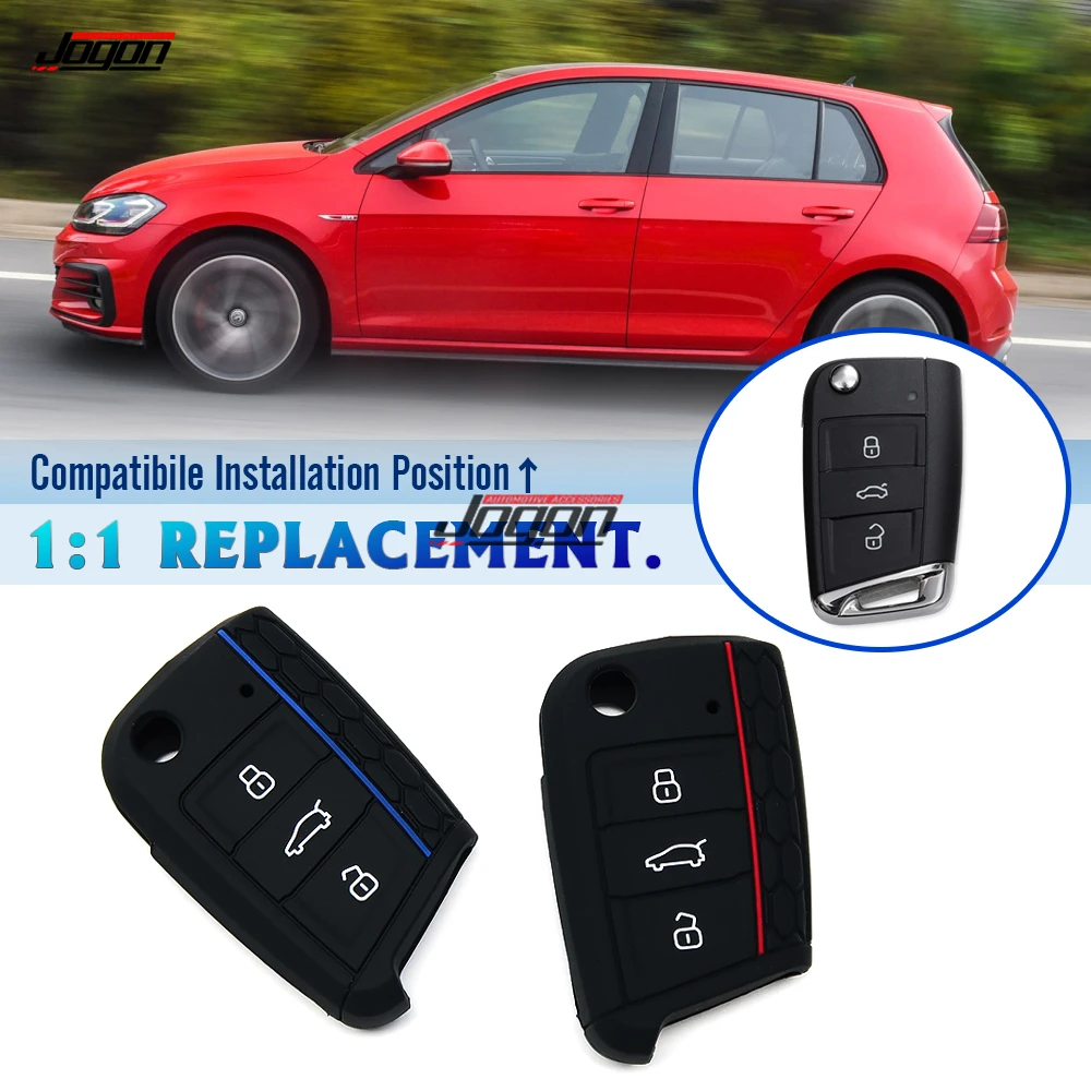 Car Key Case Shell Remote Smart Key Cover Fob Case Holder Silicone For VW Volkswagen Golf MK7 GTI Golf 7 Golf 7.5 GTI R GTE GTD