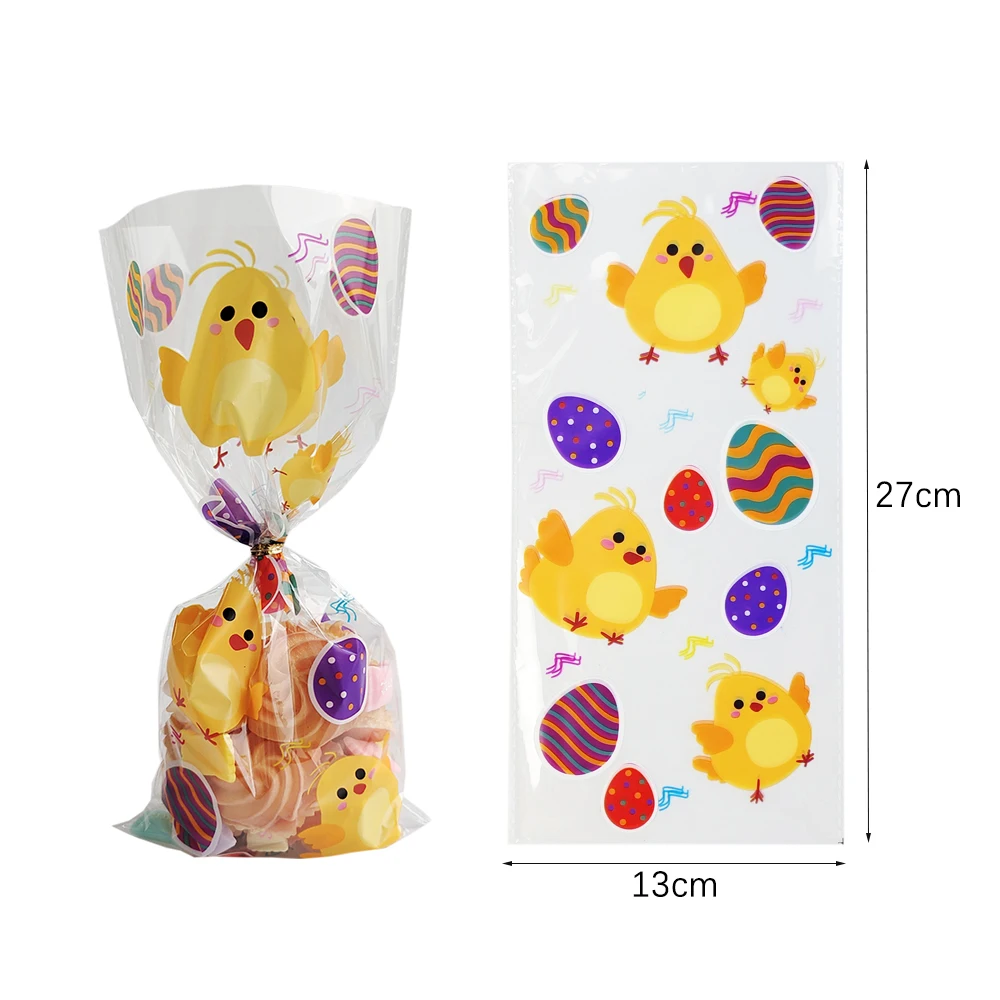 50 Stück Oster-Geschenktüten, Ostern, Süßigkeiten, Kekse, Kaninchen, Küken, Eier, Osterbeutel für Geschenkverpackung, Beutel, Osterdekoration 2026 – Detail 5
