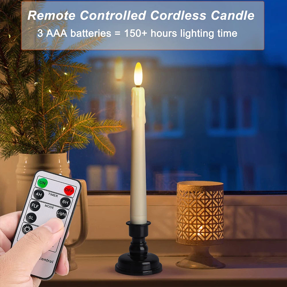 Candele LED Senza Fiamma Impermeabili | 4 Pezzi Color Crema | Telecomando E Timer | Diametro 10,2 Cm